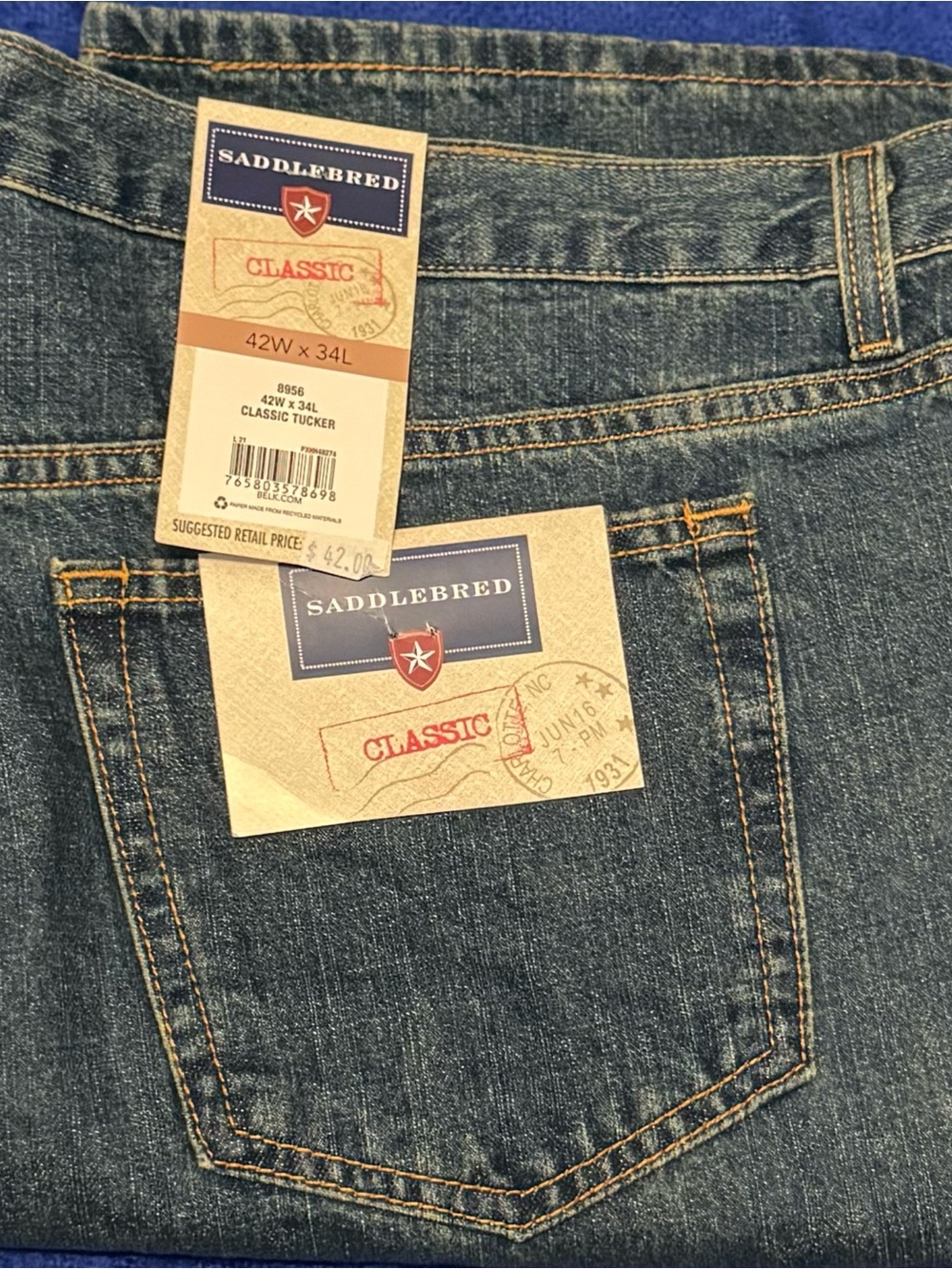 Saddlebred Men's Dark Blue Relaxed Jeans